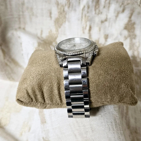 Michael Kors Blair Steel 39mm Chronograph Silver Dial Ladies Quartz Watch - Picture 13 of 16